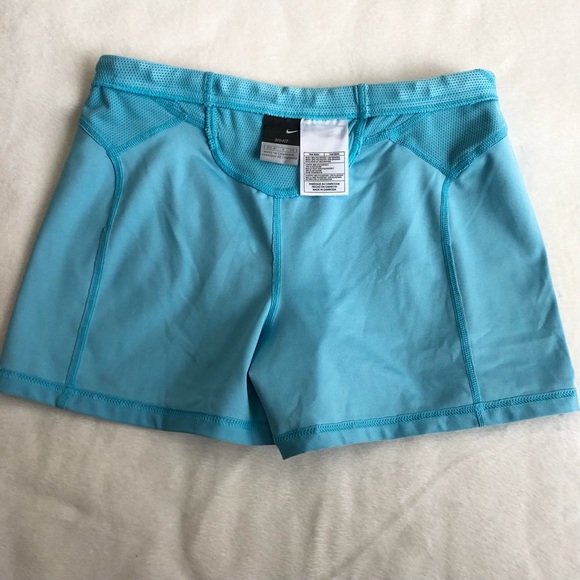 Nike Short Womens Sz Small Light Blue Exercise Sports Dri Fit Gym Athletic Pants - Picture 9 of 10